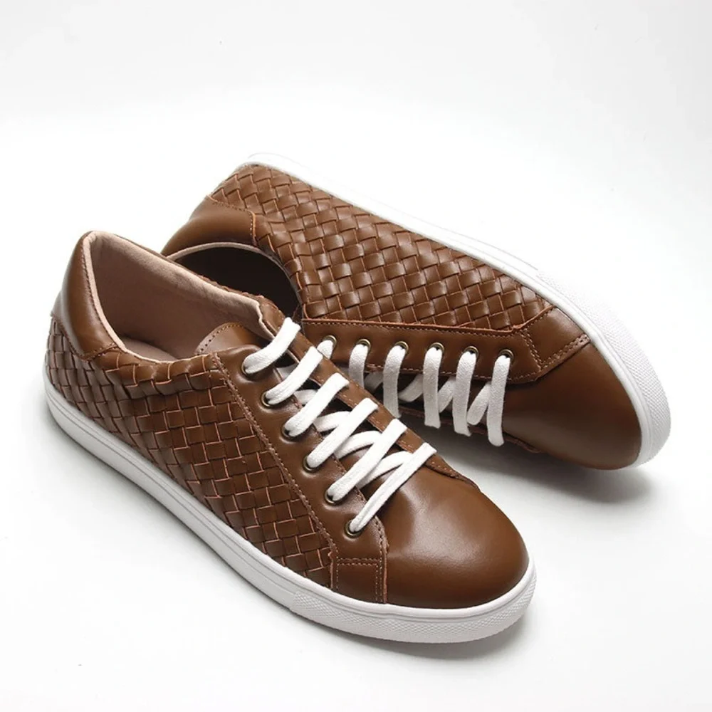 Leather Woven Sneaker | Color 'Espresso' | Women‎